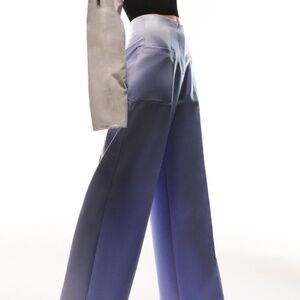 Blue Satin Trousers from Zara
